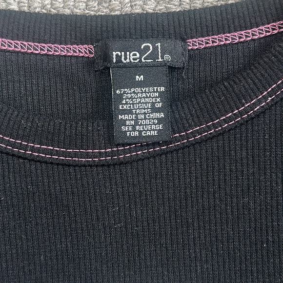 Rue21 Black Short Sleeve Tiger Dragon T-shirt, Size M - Picture 3 of 7